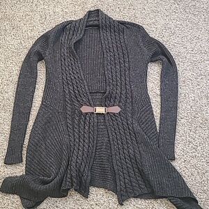One A Knit Buckle Drapy Sweater